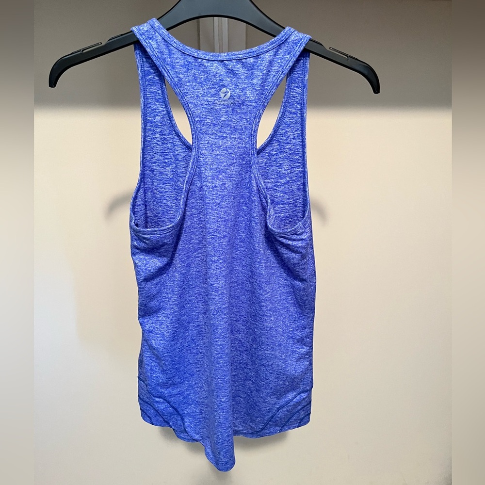 Oiselle Heathered Blue Lux Tank Top - Picture 2 of 5